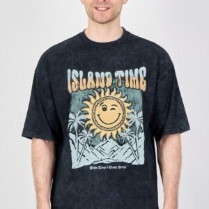 HIGHLANDER Men Navy Blue Printed Oversized T-shirt