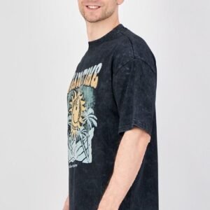 HIGHLANDER Men Navy Blue Printed Oversized T-shirt