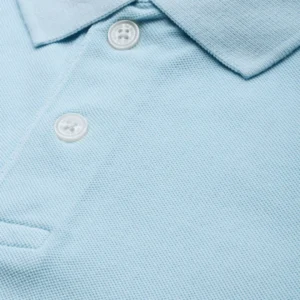 THE BEAR HOUSE Men Solid Blue Polo Collar Pure Cotton Slim Fit T-shirt