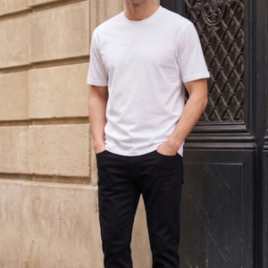 LOUIS PHILIPPE  Mens Crew Neck Solid Relaxed Fit Drop Shoulder T-Shirt