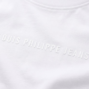LOUIS PHILIPPE  Mens Crew Neck Solid Relaxed Fit Drop Shoulder T-Shirt