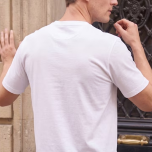 LOUIS PHILIPPE  Mens Crew Neck Solid Relaxed Fit Drop Shoulder T-Shirt