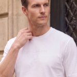 LOUIS PHILIPPE  Mens Crew Neck Solid Relaxed Fit Drop Shoulder T-Shirt